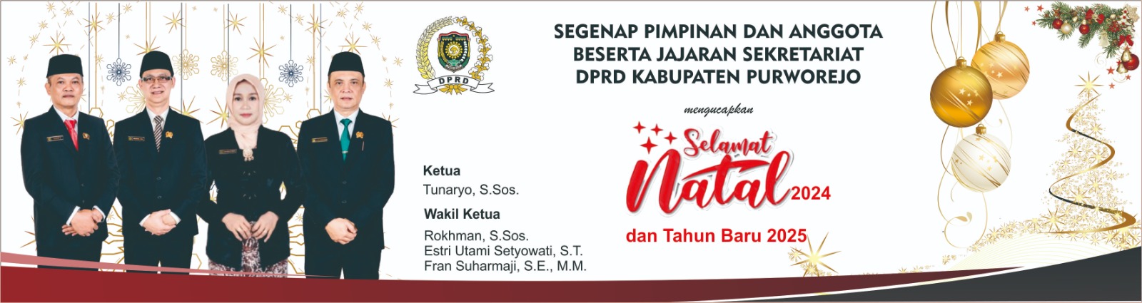 Ucapan Selamat Natal dan Tahun Baru 2024 dari DPRD