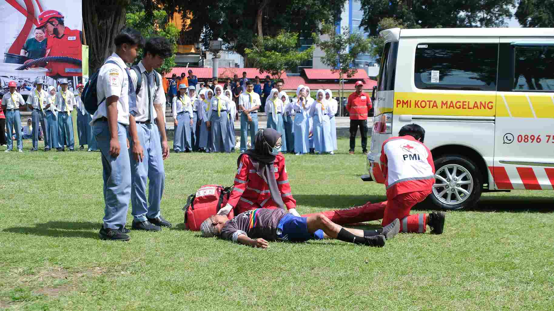 PMI Kota Magelang Gelar Apel Hari Relawan 2025 dan Simulasi Penanganan Bencana