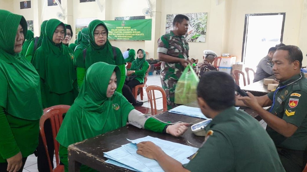 Kodim 0705/Magelang Gelar Donor Darah Sambut HUT 79 Persit