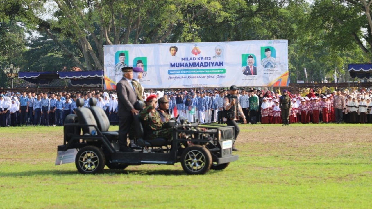 Mobil Listrik Esemkapurwa Jadi Sorotan saat Apel Milad Muhammadiyah ke-112 di Purworejo