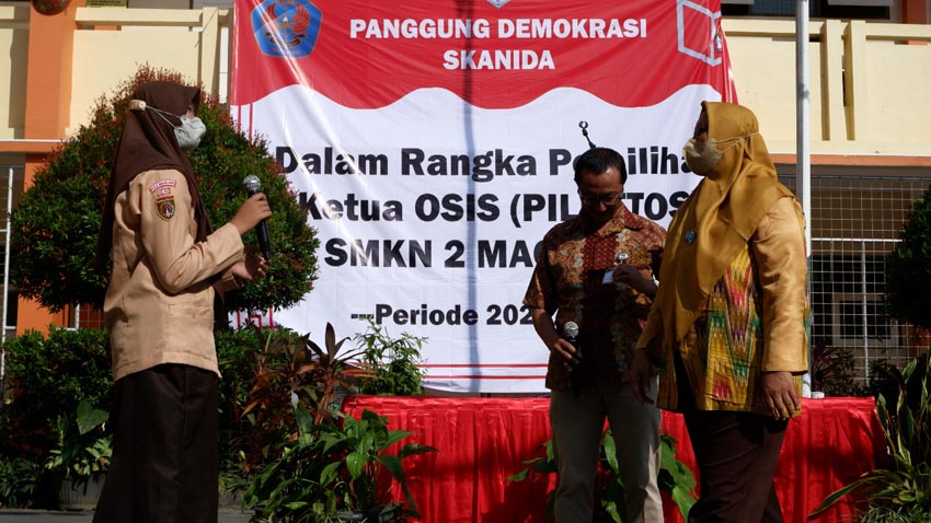 Jelang ‘Demokrasi Skanida, SMK Negeri 2 Magelang Adakan Sosialisasi KPU dan Orasi Pilketos
