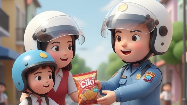 Beri Snack Gratis, Cara Unik Polisi Magelang Apresiasi Anak-anak yang Tertib Gunakan Helm