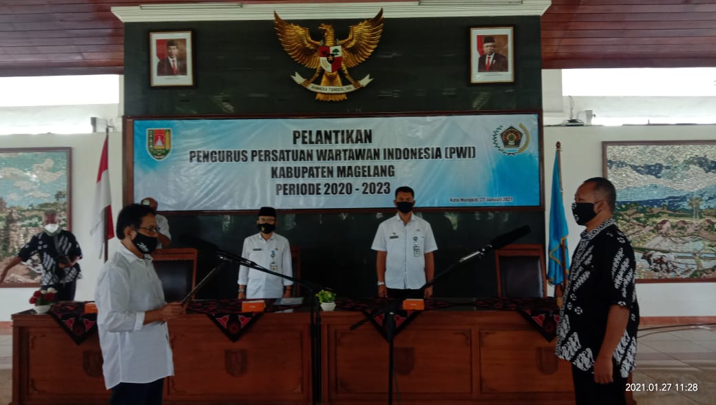 Pengurus PWI Kabupaten Magelang Dilantik, Keprofesionalitas Wartawan Dilandasi Moralitas dan Hati Nurani