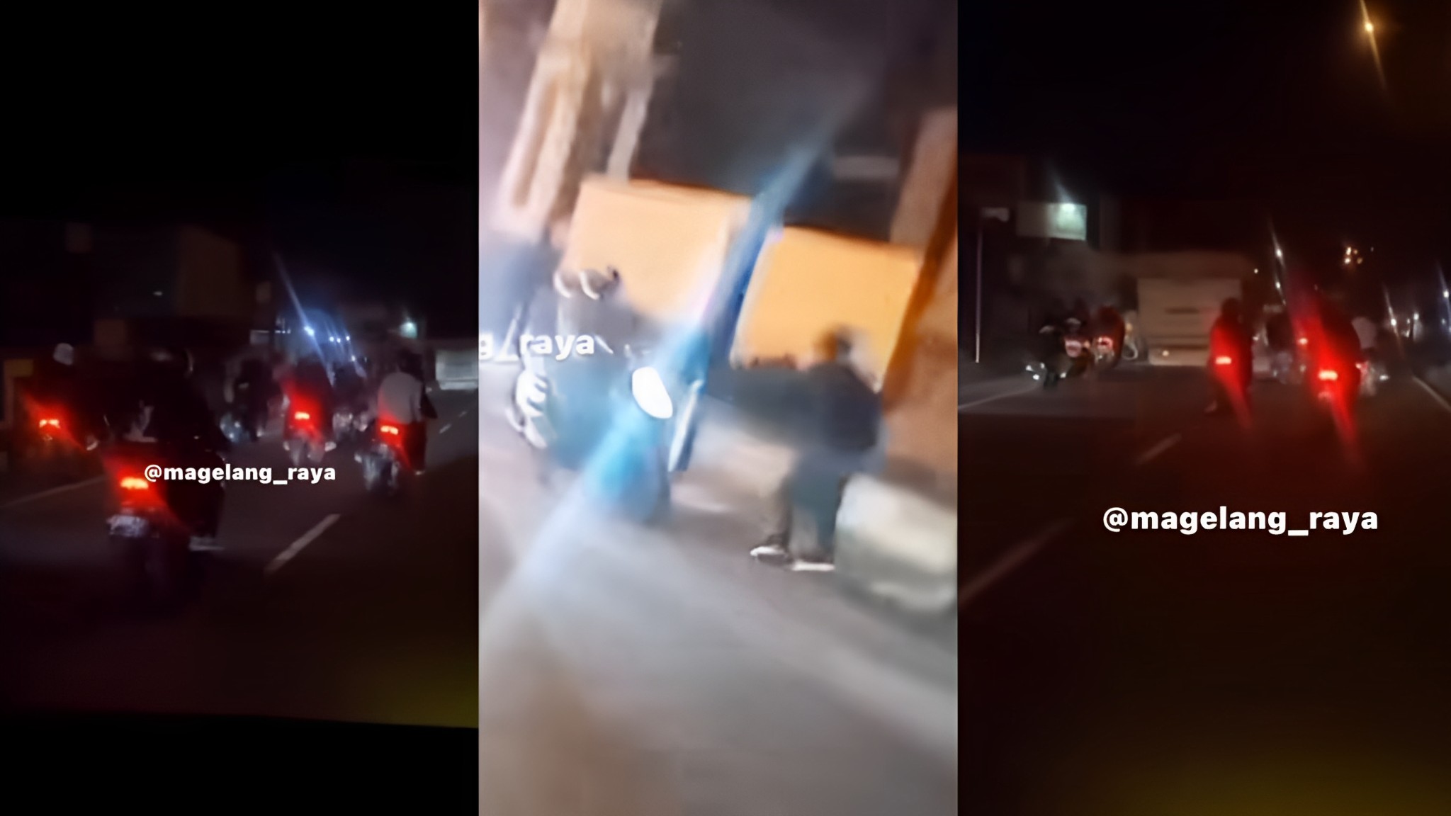 Viral! Rombongan Bermotor Ugal-ugalan Bawa Sajam di Jalan Raya Magelang Serang Mobil Peziarah