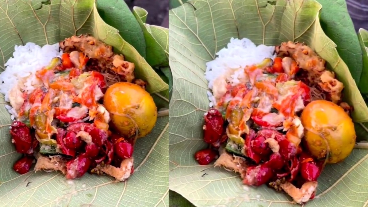 Nasi Dialasi Daun Talas ? Sego Gendong Mak Ratinem Jogja Suguhkan Cita Rasa Terbaik Dibalik Penyajian Uniknya