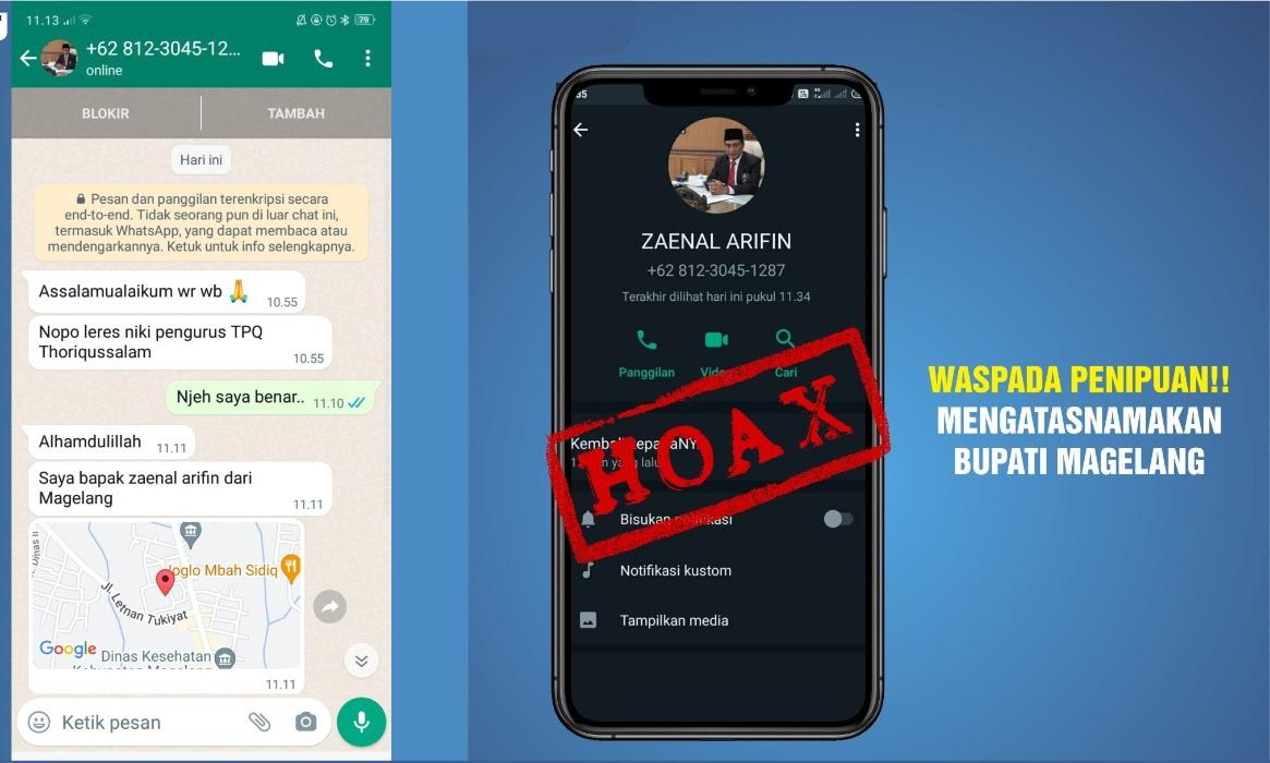 Aduh! Nama Bupati Magelang Zaenal Arifin Dicatut Penipu