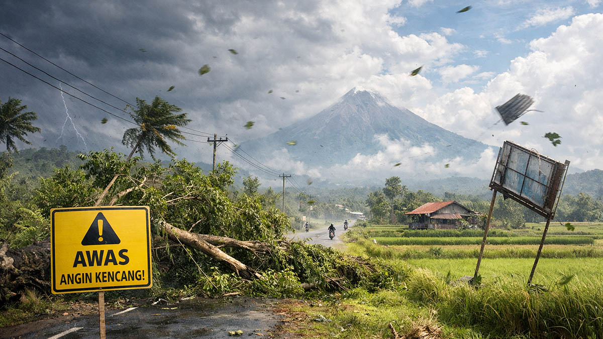 Angin Kencang Terjang Magelang Raya, Cuaca Cerah Dampak Siklon Luana Terasa