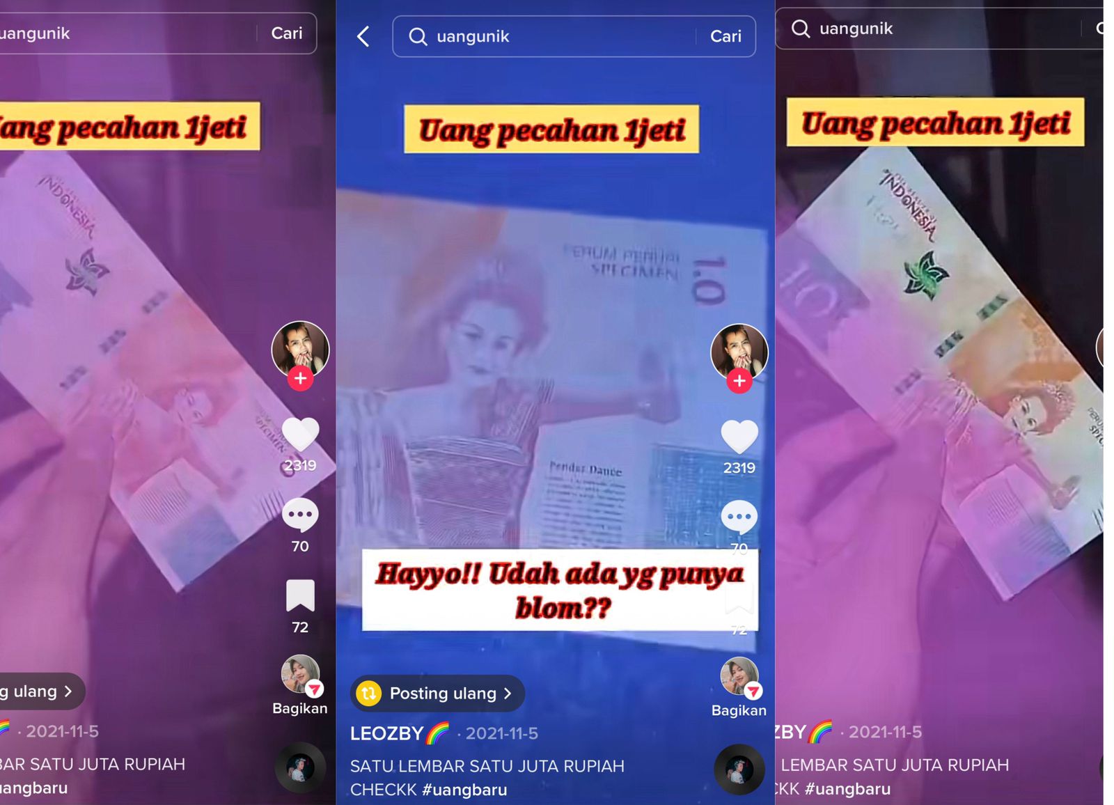 VIRAL! Uang Pecahan 1 Juta, Ini Komentar Bank Indonesia