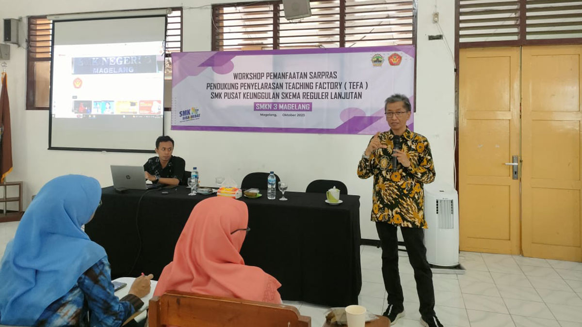 SMKN 3 Magelang Gelar Workshop Pemanfaatan Sarpras Pendukung Penyelarasan Tefa