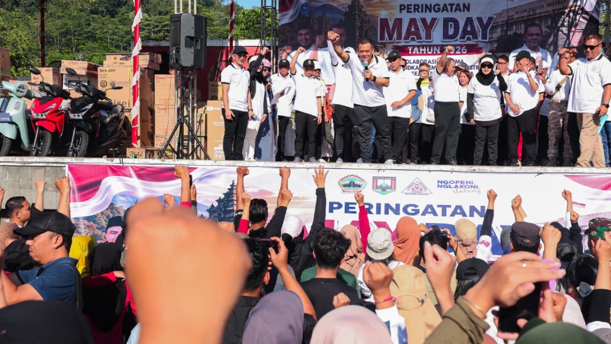 Peringati May Day di Ungaran, Ahmad Luthfi Sebut Buruh Pahlawan Ekonomi Jateng