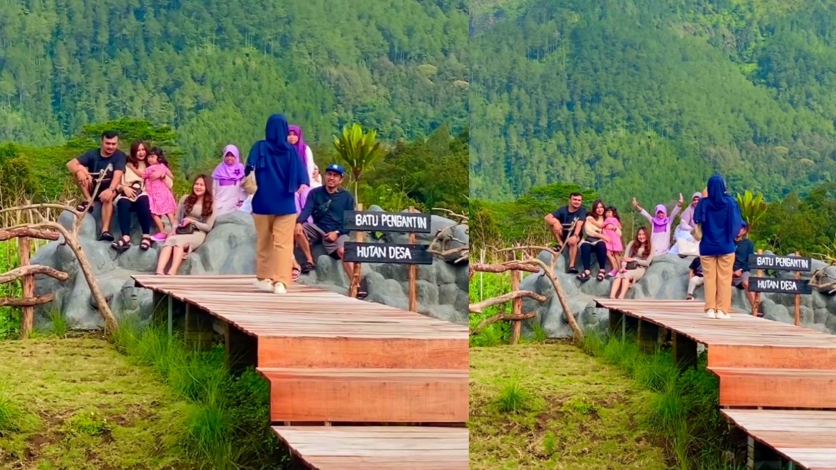 Wisata Magelang Batu Pengantin di Hutan Desa Suguhkan Pesona Gunung Andong yang Menawan