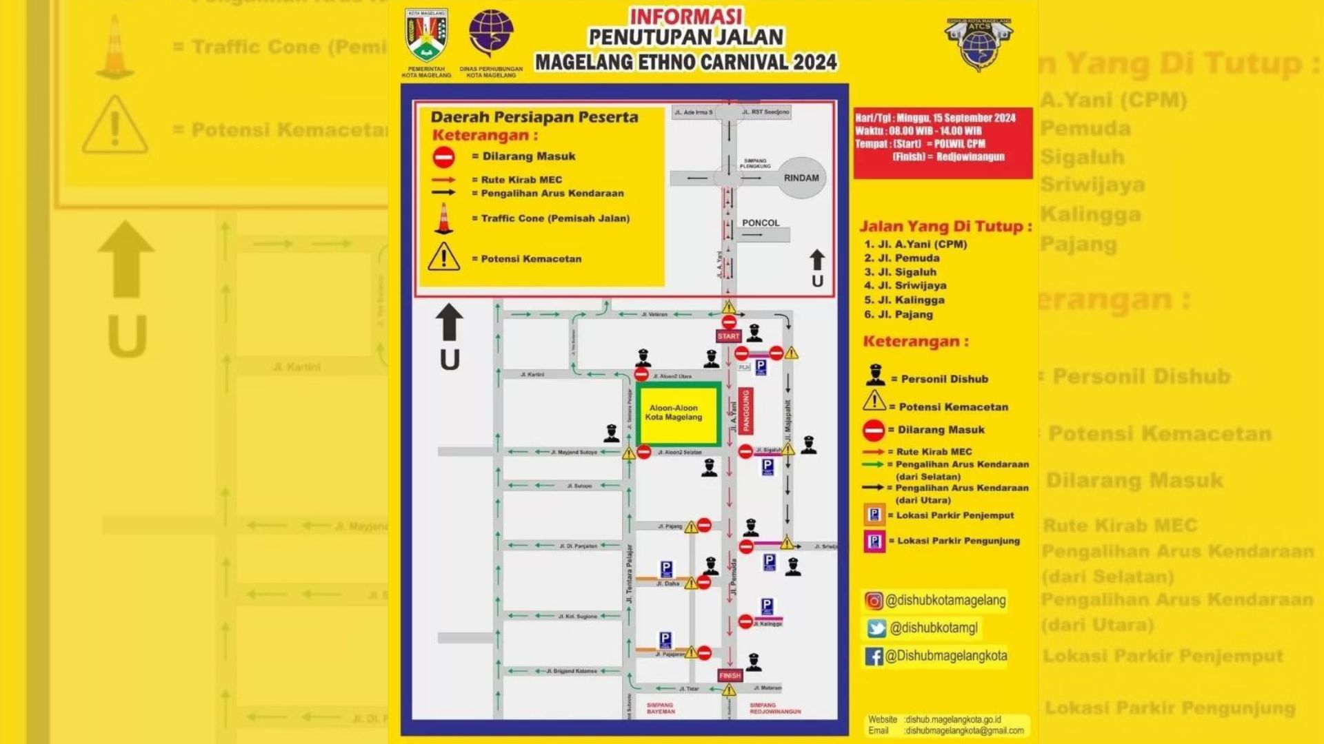 Rekayasa Lalu Lintas Gelaran Magelang Ethno Carnival, Hindari Titik Jalan Ini Agar Tidak Terjebak Macet