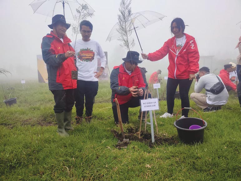 Hijaukan Kawasan Dieng, GeoDipa dan PII Tanam 15 ribu Pohon