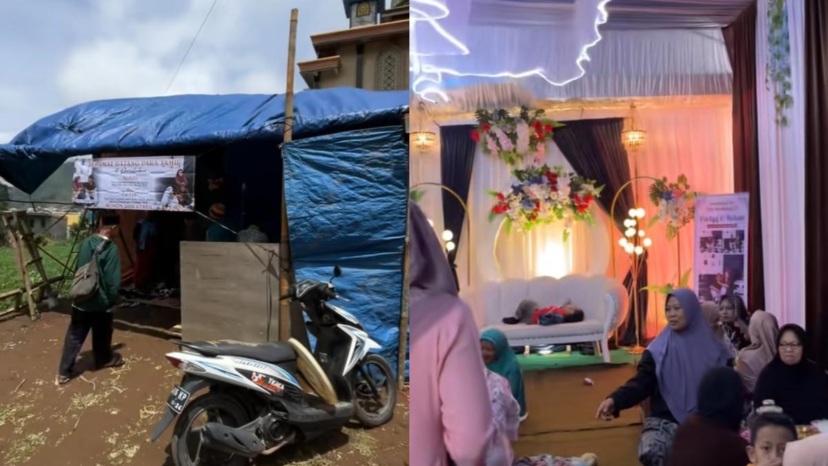 Perlihatkan Bangunan Pernikahan Megah Dibalik Terpal, Netizen: Jangan Nilai Luarnya!