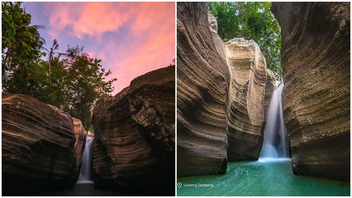 Grand Canyonnya Gunungkidul yang Gratis Air Terjun Luweng Sampang Eksotis dengan Keunikan Lubang di Tengahnya