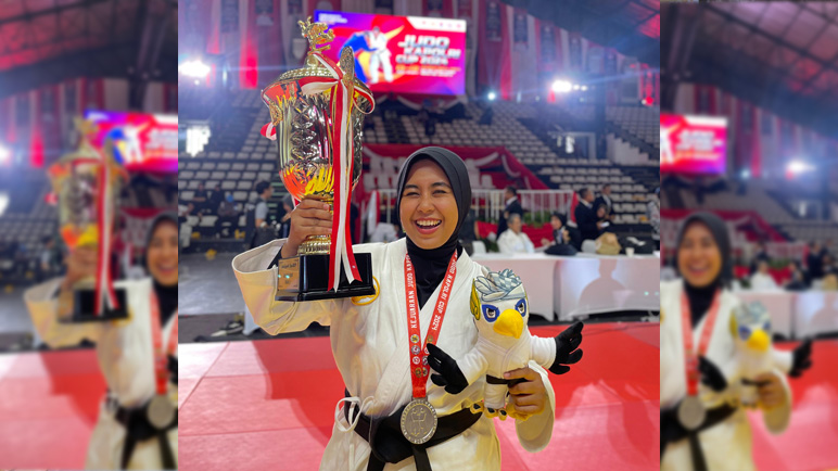 Briptu Realita, Anggota Humas kolresta Magelang Toreh Prestasi di Kejurnas Kapolri Cup Judo 2024