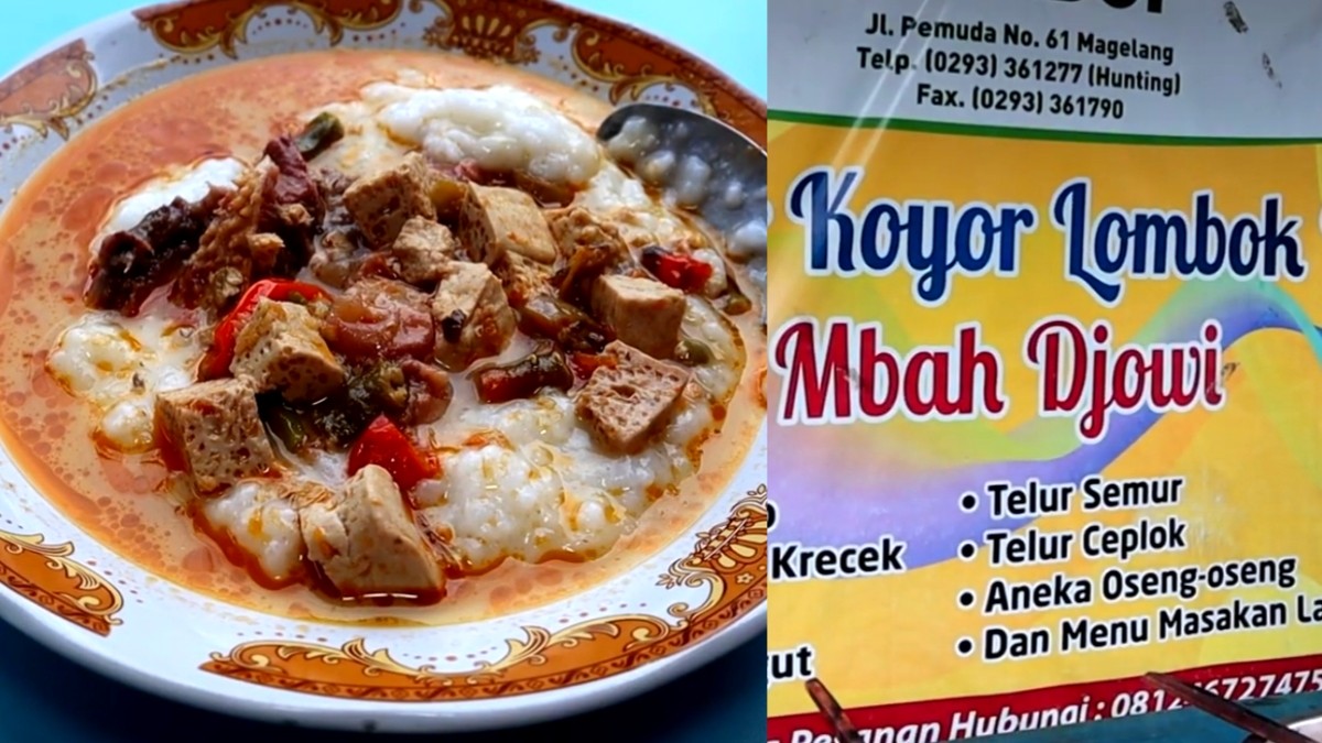 Kulineran di Tengah Kota Magelang, Sarapan Bubur Koyor Sambal Ijo Mbah Djowi Nikmatnya Tiada Tara!