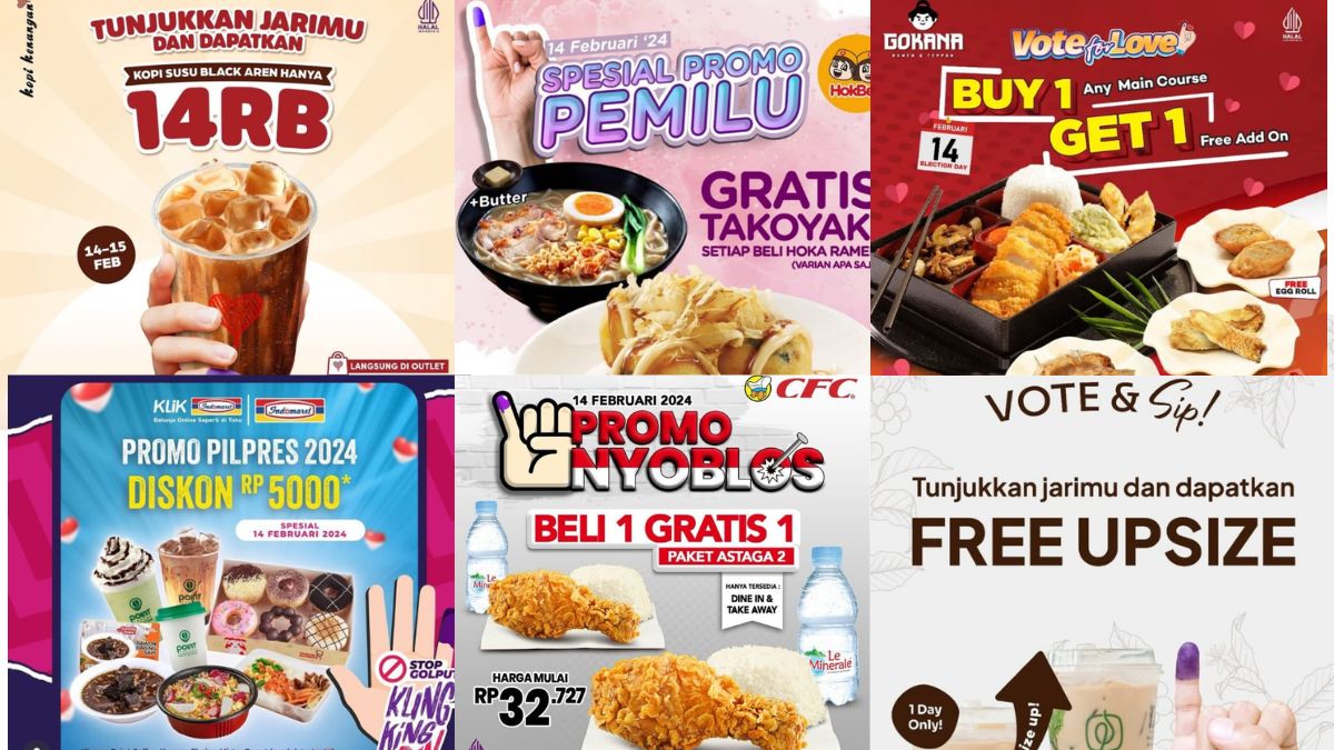 16 Daftar Promo Makanan dan Minuman Pemilu 2024 di Magelang, Ada Diskon Buat yang Gak Golput!