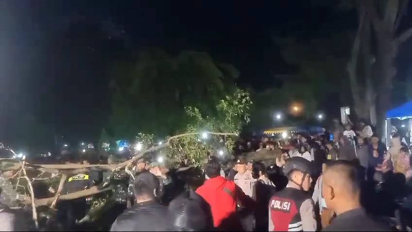 5 Orang Terluka Akibat Pohon Beringin Alun-alun Banjarnegara Tumbang