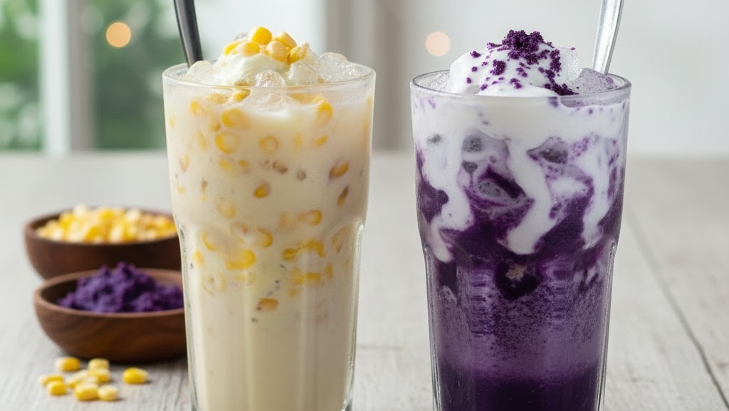 Yuk Intip Cara Membuat Es Jagung dan Es Ubi Ungu Viral