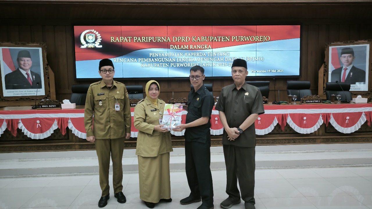Dokumen Raperda RPJMD 2025-2029 Diserahkan ke DPRD, Purworejo Berseri Jadi Materi Utama Pembahasan