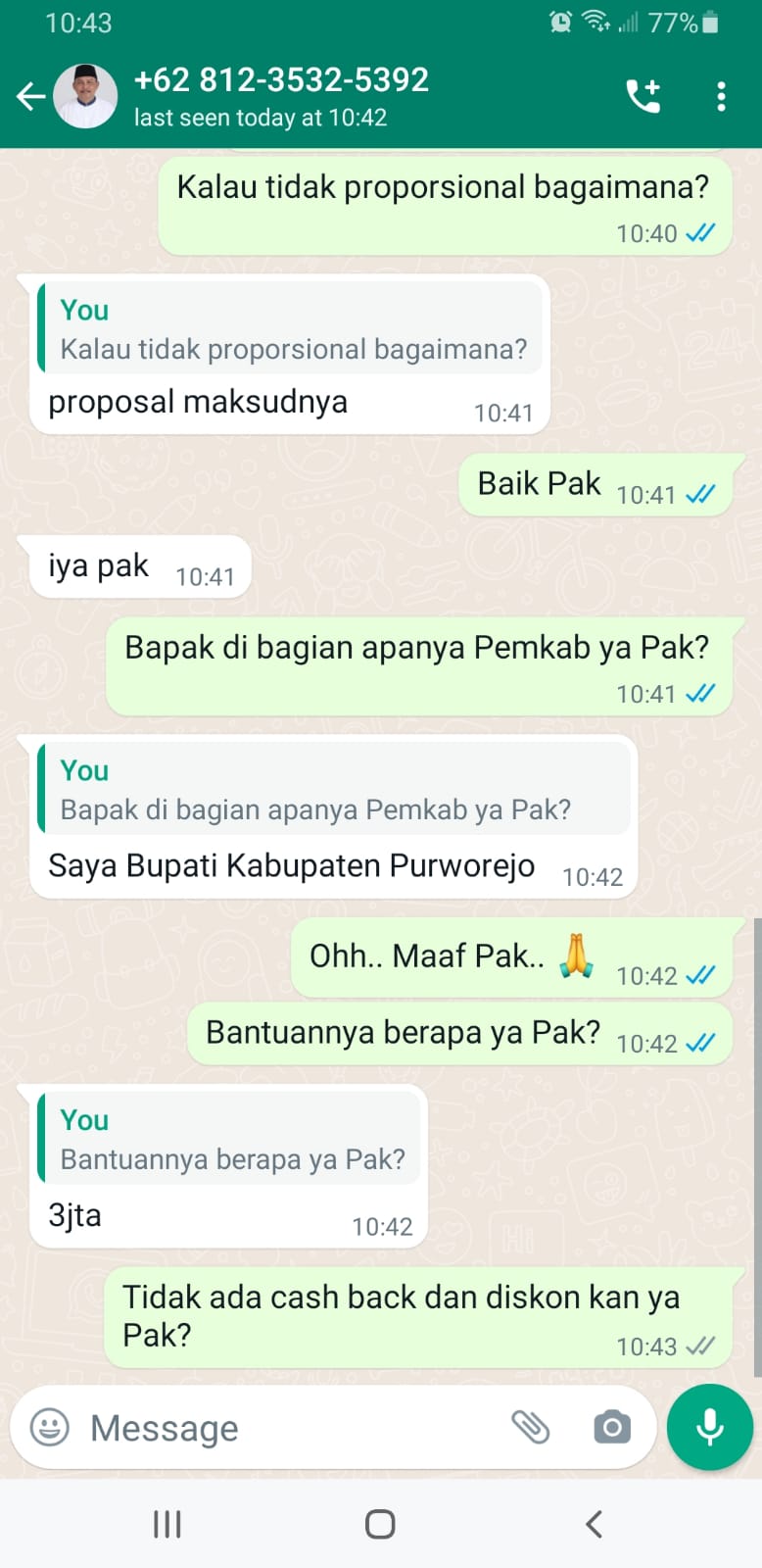 Nama Bupati Purworejo Kembali Dicatut Penipu