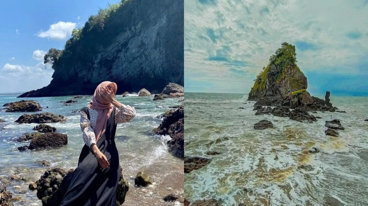 Cuma Bayar Rp 5 Ribu! Nikmati Hidden Gem Pantai Karang Agung Di Kebumen Dengan Pemandangan Pegunungan Karst