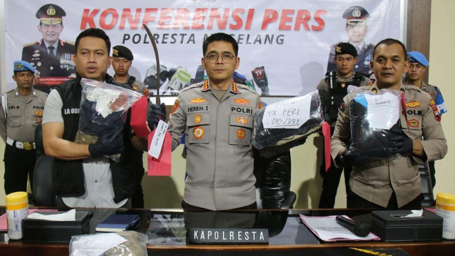 Pelaku Pembacokan 3 Pelajar di Jalan Blabak-Candimulyo Berhasil Dibekuk Kurang dari 24 Jam