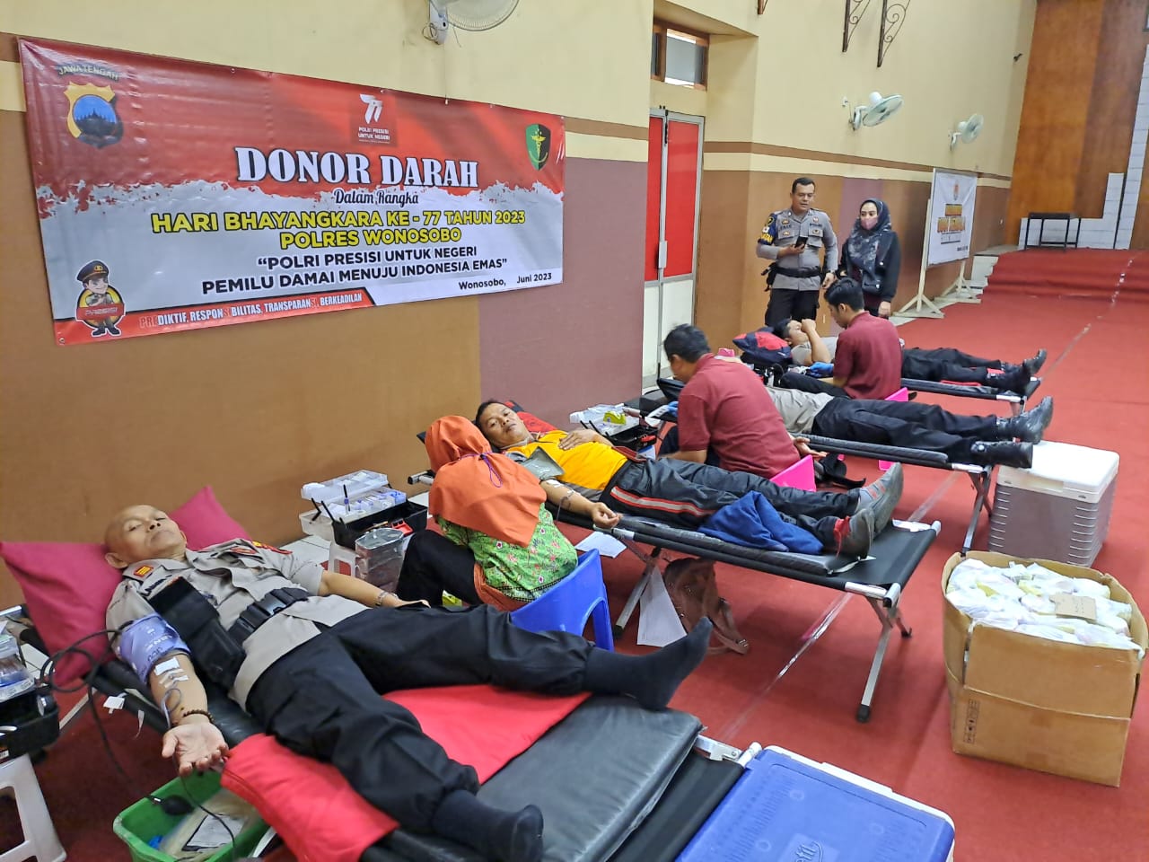 Giatkan Donor Darah, Polres Wonosobo Sumbang 72 Kantong