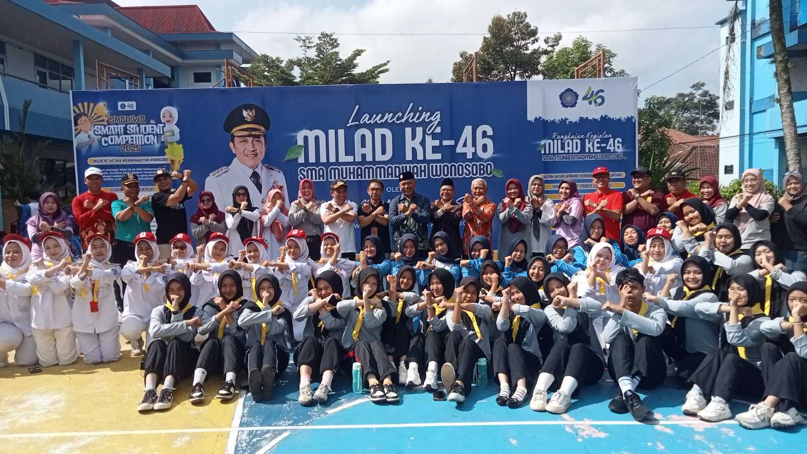 Cuci Tangan Massal Warnai Milad ke-46 SMA Muhammadiyah Wonosobo
