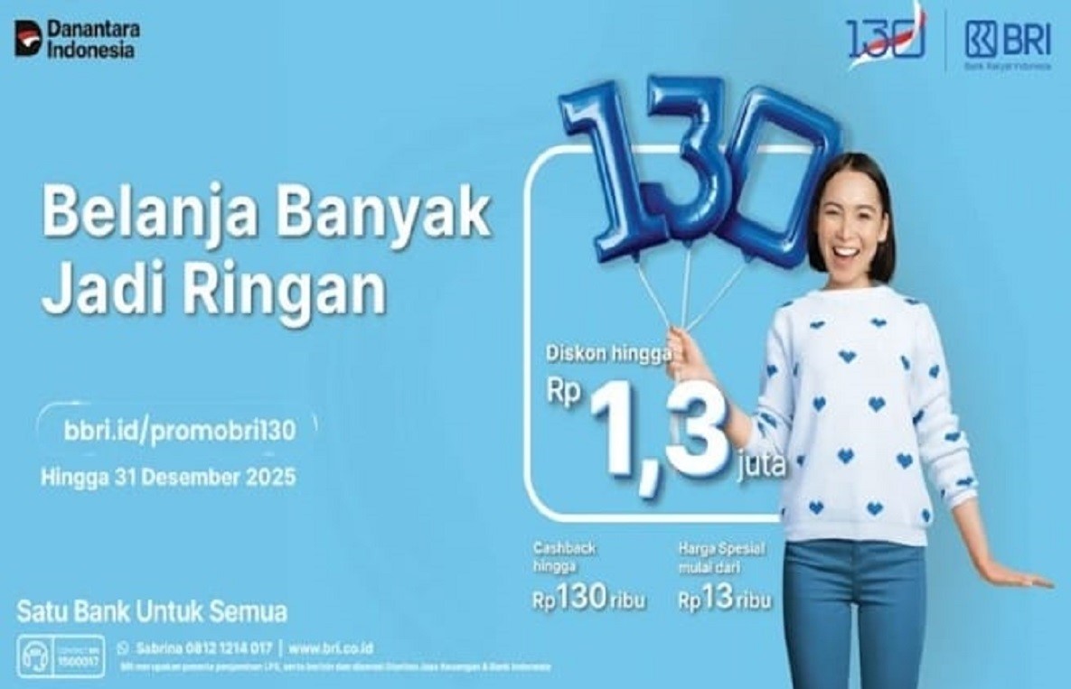HUT ke-130 BRI Hadirkan Diskon Fantastis untuk Liburan dan Belanja Akhir Tahun