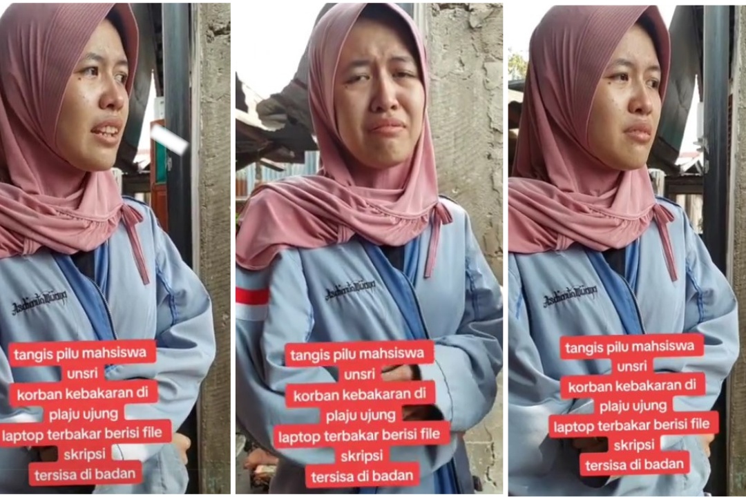 Tangisan Mahasiswi Universitas Sriwijaya, Mariska Melihat Skripsinya Hangus Terbakar