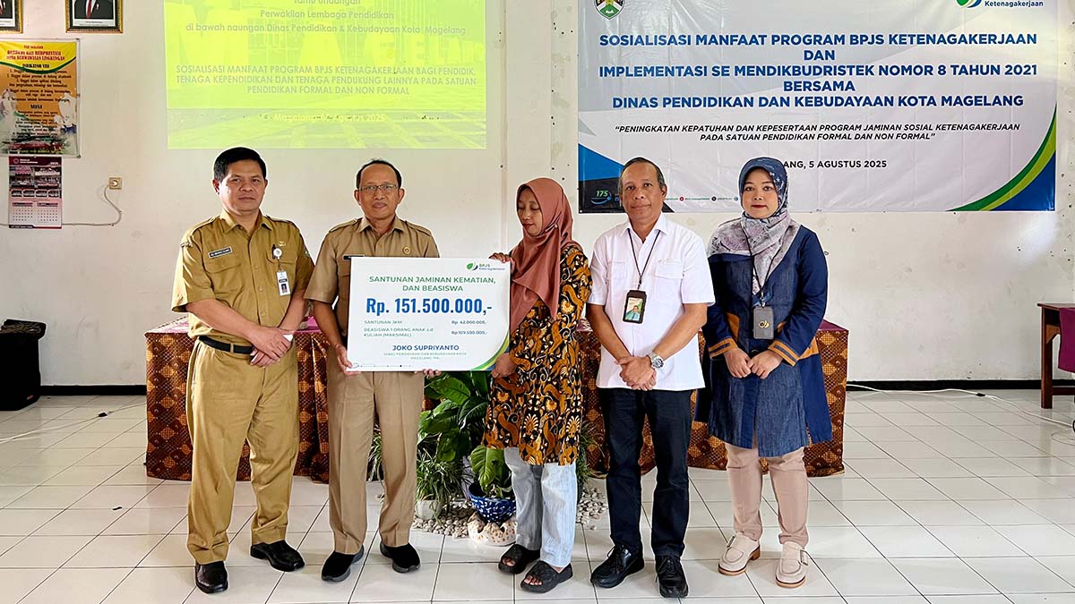 BPJS Ketenagakerjaan Magelang Gandeng Dinas Pendidikan, Perkuat Perlindungan untuk Pendidik Swasta
