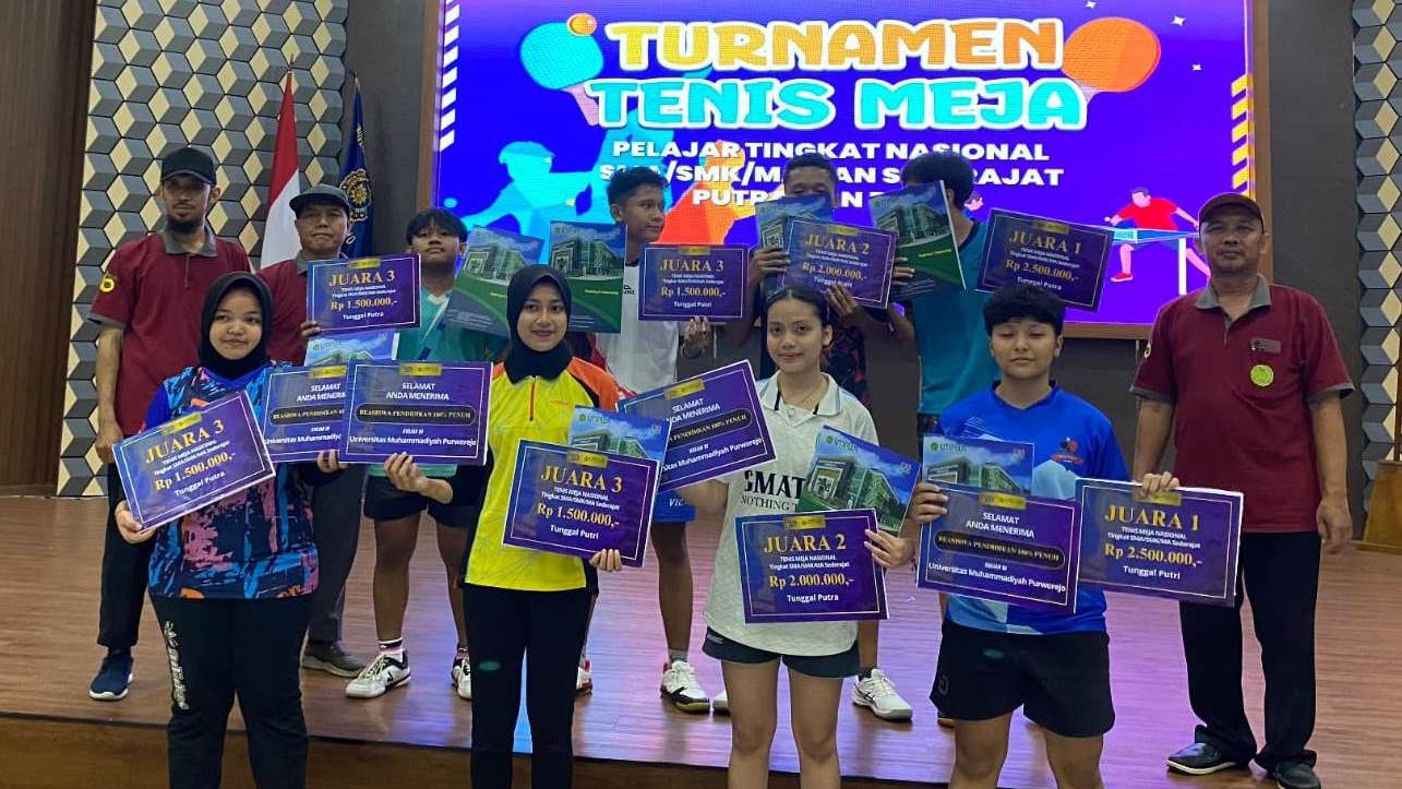 Atlet Tenis Meja Muda Potensial Bermunculan, Puluhan Peserta Ikuti Turnamen Nasional di Purworejo