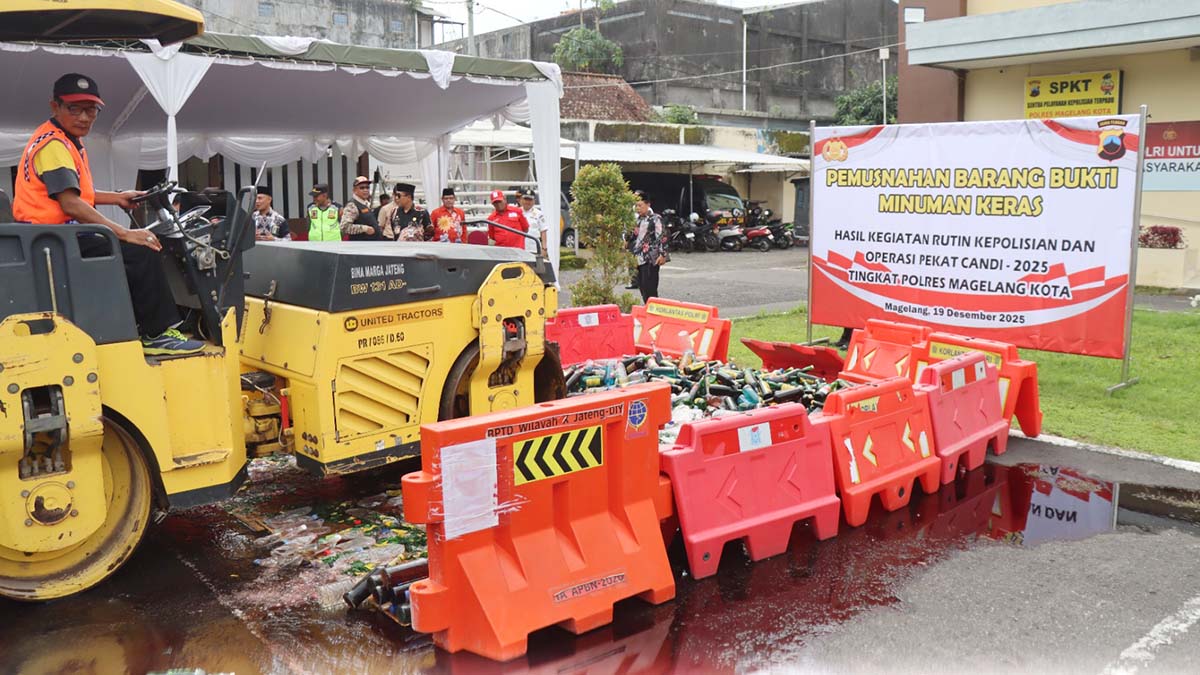 Polres Magelang Kota Musnahkan 754 Botol Miras Jelang Natal dan Tahun Baru 2026