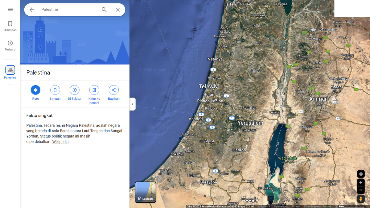 Waduh, Ternyata Peta Palestina Tidak Ada Di Google Maps, Begini Penjelasannya!