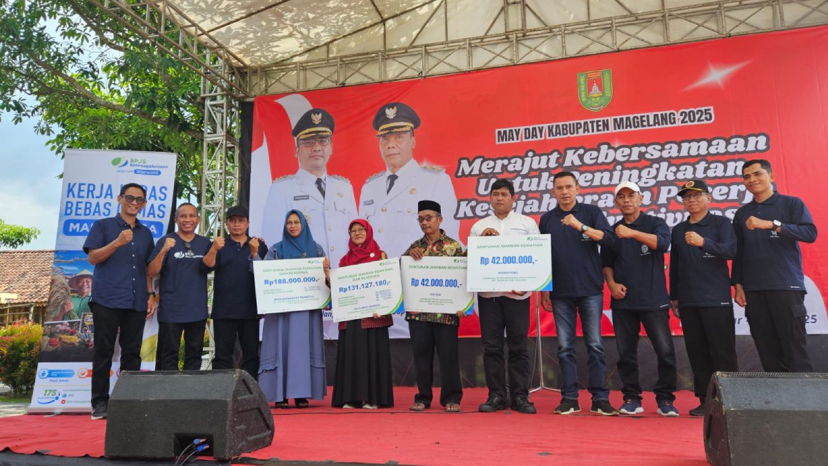 Hari Buruh, BPJS Ketenagakerjaan Magelang Cairkan Santunan 4 Ahli Waris