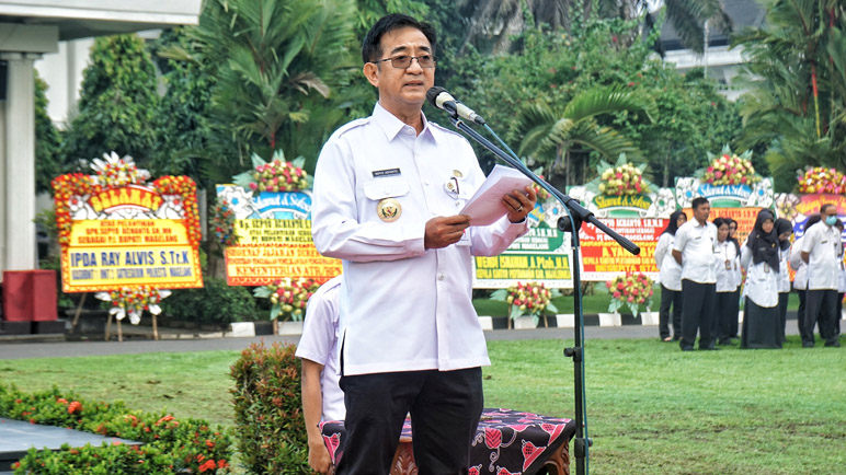 Pertama Kali, Pj Bupati Magelang Sepyo Achanto Pimpin Apel Kinerja ASN di Lingkungan Pemerintah Kabupaten