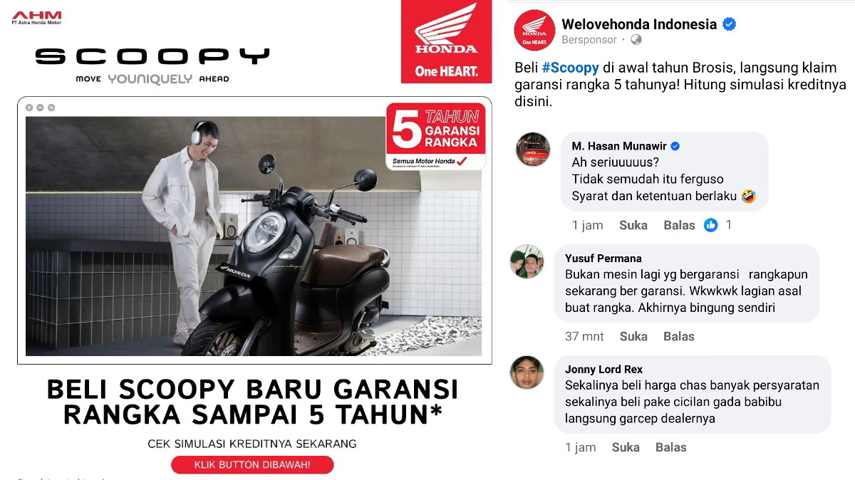 Beli Honda Scoopy Terbaru Dapat Garansi Rangka 5 Tahun, Netizen : Eits, Tidak Semudah Itu