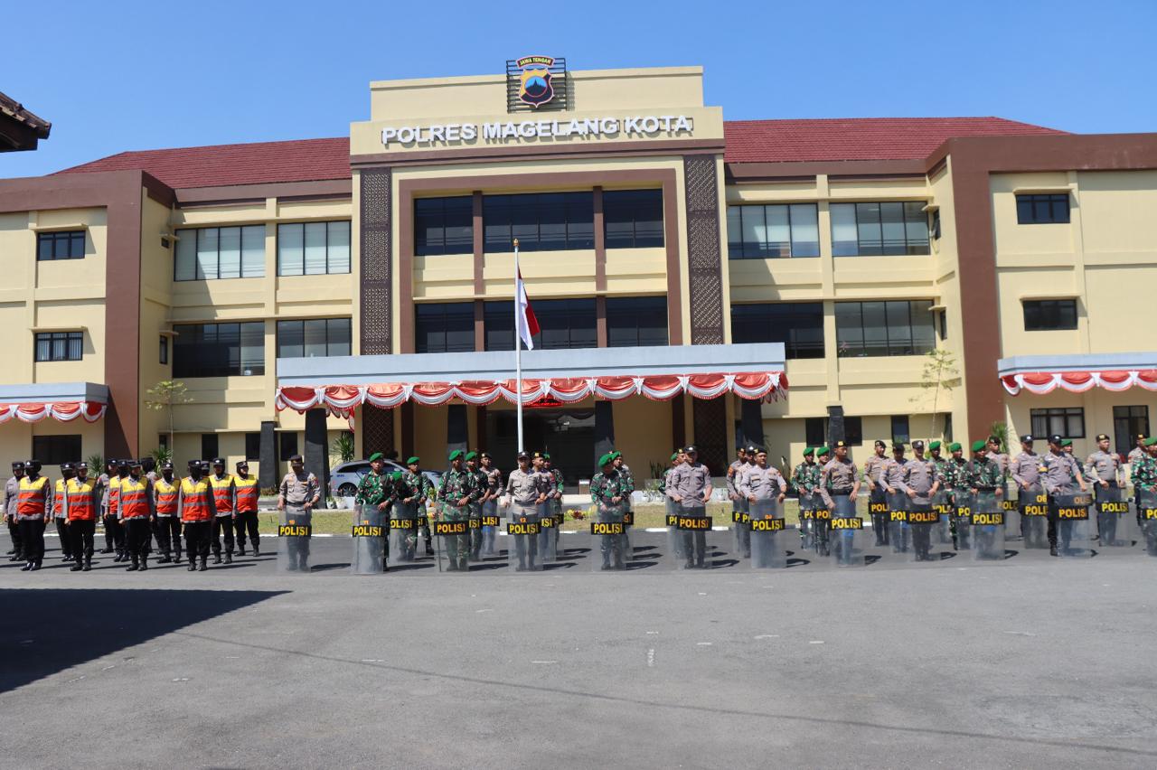 Kodim 0705 dan Polres Magelang Kota Gelar Latihan Pengendalian Massa Jelang Pilkada