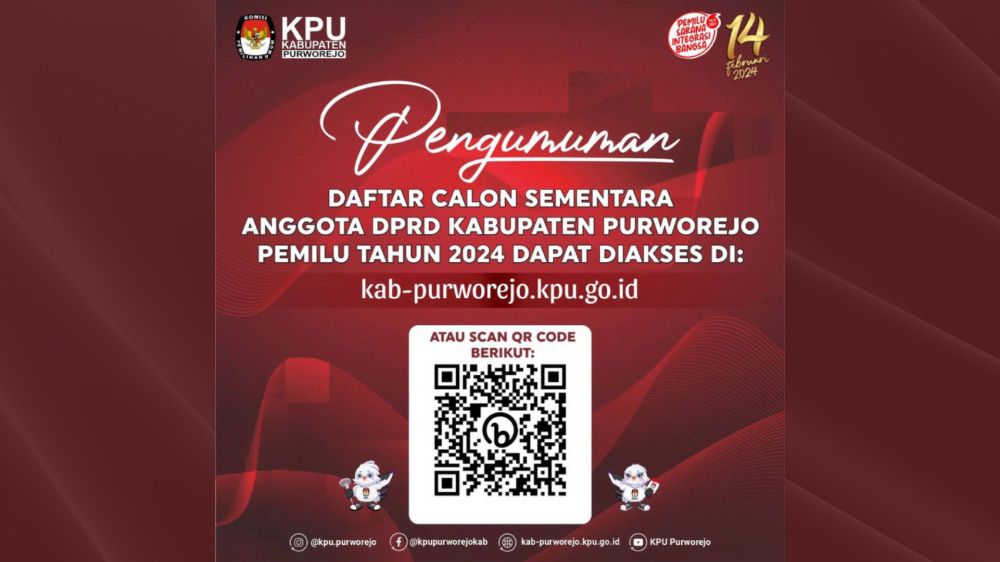 DCS Bacaleg DPRD Purworejo Sudah Diumumkan, KPU Minta Masyarakat Terlibat Berikan Respon