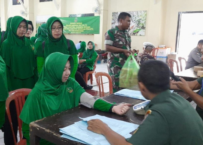 Kodim 0705/Magelang Gelar Donor Darah Sambut HUT 79 Persit