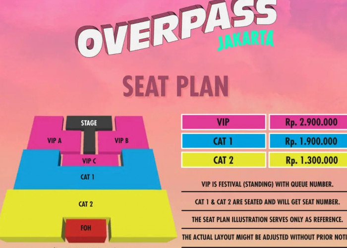 Seat plan konser Overpass Jakarta 2025 yang dintanhi solois Kpop B.I, Baekhyun, dan JEY