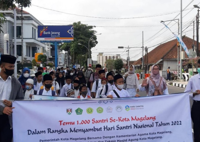 Sambut HSN 2022, 1.000 Santri se-Kota Magelang Ramaikan Pawai Taaruf