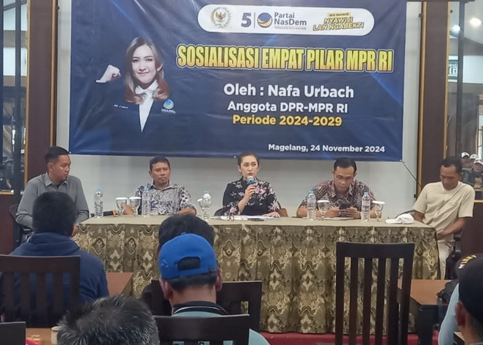 Untuk Pertama Kalinya Usai Dilantik DPR RI, Nafa Urbach Beri Sosialisasi 4 Pilar Kebangsaan di Magelang