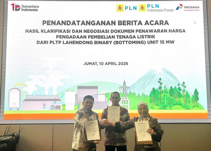 PGE-PLN IP Sepakati Tarif Listrik, Proyek PLTP Lahendong Bottoming Unit 15 MW Siap ke Tahap Berikutnya