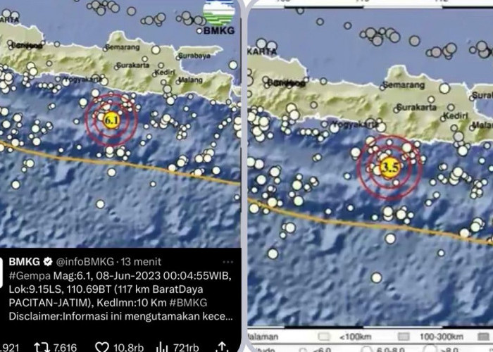 Gempa Berpusat di Pacitan Tengah Malam yang Terasa di Magelang Susulannya Sampai 4 Kali
