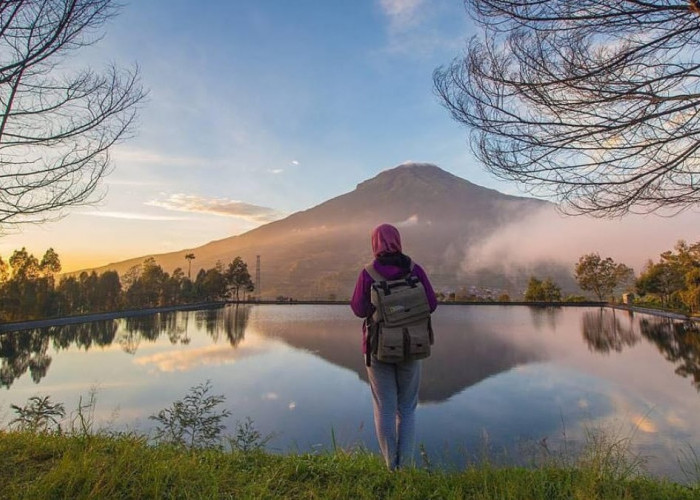 Cantiknya Pemandangan Gunung Di Objek Wisata Embung Kledung Temanggung!