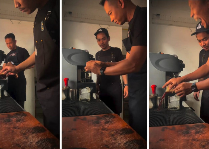 Barista Kocak di Balana Kitchen & Coffee Borobudur yang Viral, Ternyata Seorang Polisi