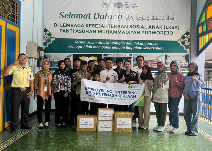 Employee Volunteering, BPJS Ketenagakerjaan Purworejo Berbagi Kebahagiaan di Panti Asuhan 